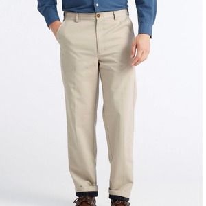 🍒 NWT L.L. Bean Lined Double L Chino Khaki Pants Natural Fit Size 40 W